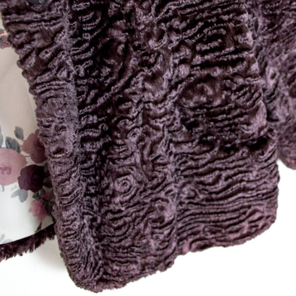 Kate Hill Dark Purple Fuzzy Texture Short Coat 10 - Picture 3 of 8